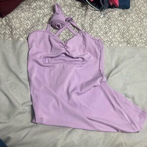 zemeta rose choker mini dress